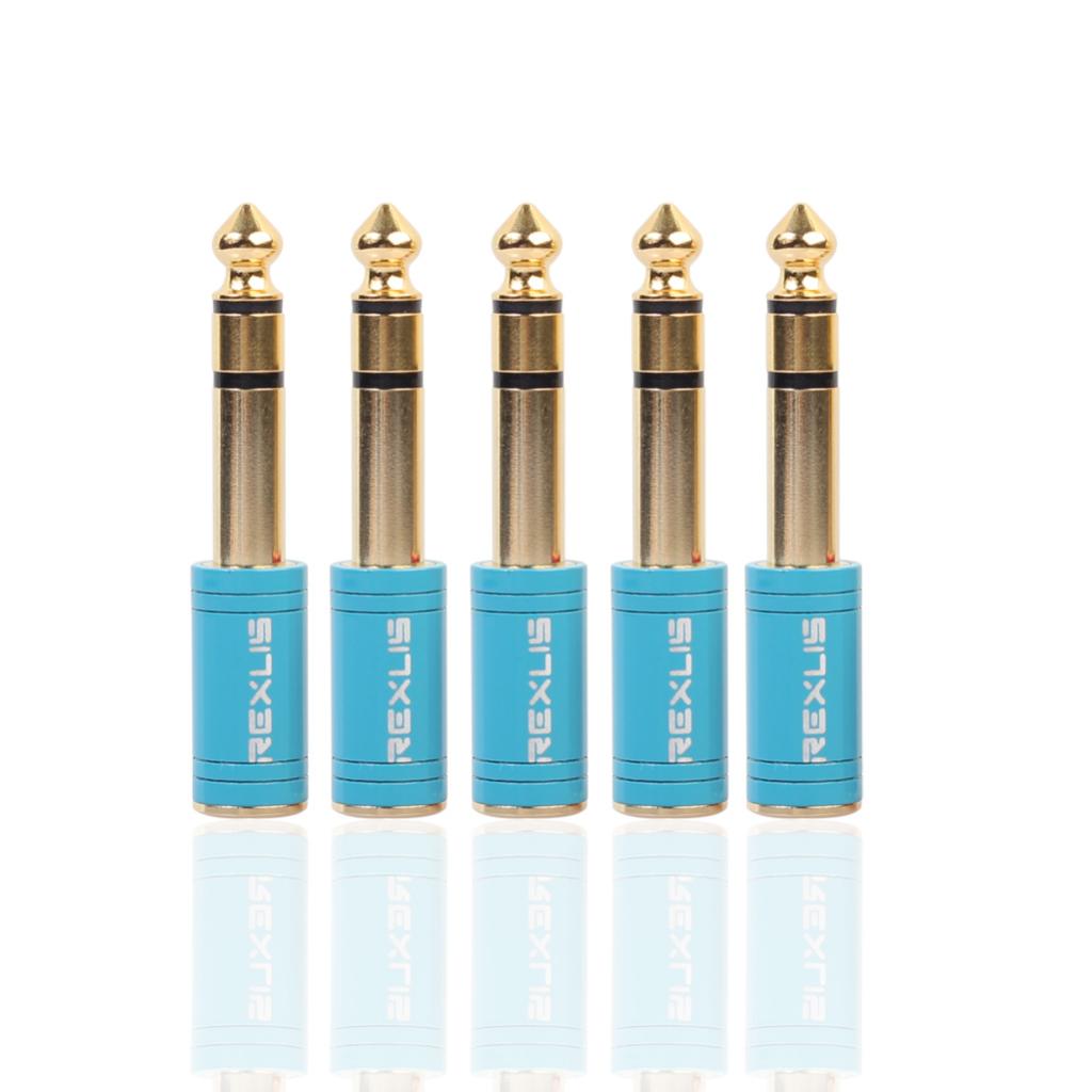 Max Maxb 6.35mm Male to 3.5mm Female Stereo Headphone Jack Adapter Converter Blue