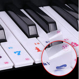 Maxbell Transparent 61 Key Piano Key Stickers Decal Keyboard Instrument Parts for Beginner 9.25x4.41inch