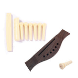 Maxbell 1 Set Acoustic Guitar Rosewood Bridge+Bone Bridge Pins Saddle Nut
