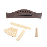 Maxbell 1 Set Acoustic Guitar Rosewood Bridge+Bone Bridge Pins Saddle Nut