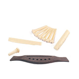 Maxbell 1 Set Acoustic Guitar Rosewood Bridge+Bone Bridge Pins Saddle Nut