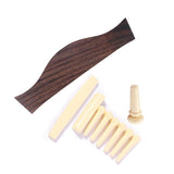 Maxbell 1 Set Acoustic Guitar Rosewood Bridge+Bone Bridge Pins Saddle Nut