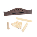 Maxbell 1 Set Acoustic Guitar Rosewood Bridge+Bone Bridge Pins Saddle Nut