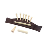Maxbell 1 Set Acoustic Guitar Rosewood Bridge+Bone Bridge Pins Saddle Nut