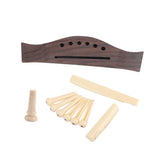 Maxbell 1 Set Acoustic Guitar Rosewood Bridge+Bone Bridge Pins Saddle Nut
