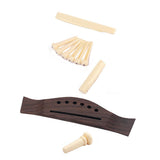 Maxbell 1 Set Acoustic Guitar Rosewood Bridge+Bone Bridge Pins Saddle Nut