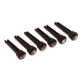 Maxbell 6 Pieces Wood Bridge Pins Shell Dot Inlay for Acoustic Guitar Rosewood