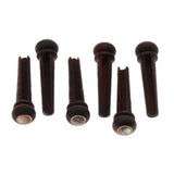 Maxbell 6 Pieces Wood Bridge Pins Shell Dot Inlay for Acoustic Guitar Rosewood
