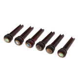 Maxbell 6 Pieces Wood Bridge Pins Shell Dot Inlay for Acoustic Guitar Rosewood
