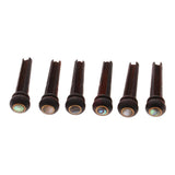 Maxbell 6 Pieces Wood Bridge Pins Shell Dot Inlay for Acoustic Guitar Rosewood