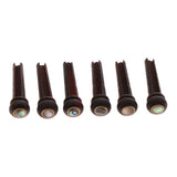 Maxbell 6 Pieces Wood Bridge Pins Shell Dot Inlay for Acoustic Guitar Rosewood