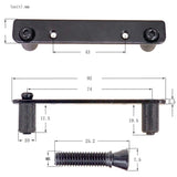 Max Tremolo Bridge Double Locking Assembly Systyem Screw Support Bracket Silver