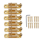 Max 6 Pieces Single Individual Bridge Saddles for Electric Guitar Parts Golden