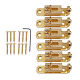 Max 6 Pieces Single Individual Bridge Saddles for Electric Guitar Parts Golden