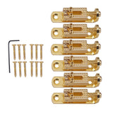 Max 6 Pieces Single Individual Bridge Saddles for Electric Guitar Parts Golden