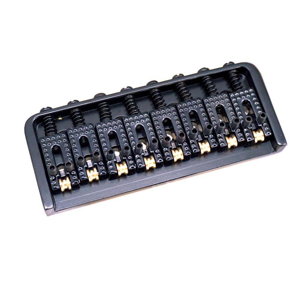Max 8 String Roller Saddle Bridge for Electric Guitar with Screws Wrench Black
