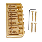 Max 7 String Guitar Roller Saddle Bridge Tailpiece for Electric Guitar Golden