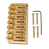 Max 7 String Guitar Roller Saddle Bridge Tailpiece for Electric Guitar Golden