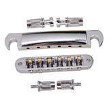 Max Roller Saddle Bridge Tailpiece for LP EPI Electric Guitar Silver