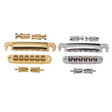 Max Roller Saddle Bridge Tailpiece for LP EPI Electric Guitar Silver