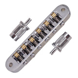 Max Roller Saddle Bridge Tailpiece for LP EPI Electric Guitar Silver