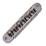 Max Roller Saddle Bridge Tailpiece for LP EPI Electric Guitar Silver