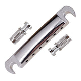 Max Roller Saddle Bridge Tailpiece for LP EPI Electric Guitar Silver
