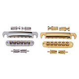 Max Roller Saddle Bridge Tailpiece for LP EPI Electric Guitar Silver
