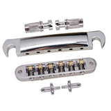 Max A Set Roller Saddle Bridge Tail Bridge for EPI LP Electric Guitar Silver