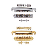 Max A Set Roller Saddle Bridge Tail Bridge for EPI LP Electric Guitar Silver