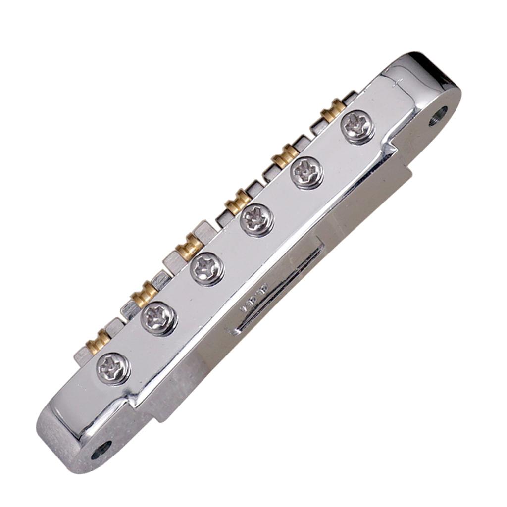 Max A Set Roller Saddle Bridge Tail Bridge for EPI LP Electric Guitar Silver