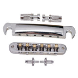 Max A Set Roller Saddle Bridge Tail Bridge for EPI LP Electric Guitar Silver
