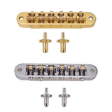 Max 1 Set Roller Saddle Locking Bridge with Studs for Electric Guitar Silver