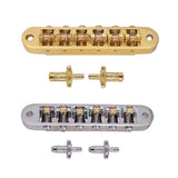 Max 1 Set Roller Saddle Locking Bridge with Studs for Electric Guitar Silver