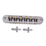 Max 1 Set Roller Saddle Locking Bridge with Studs for Electric Guitar Silver