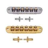 Max 1 Set Roller Saddle Locking Bridge with Studs for Electric Guitar Silver