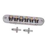 Max 1 Set Roller Saddle Locking Bridge with Studs for Electric Guitar Silver