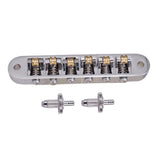 Max 1 Set Roller Saddle Locking Bridge with Studs for Electric Guitar Silver