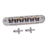 Max 1 Set Roller Saddle Locking Bridge with Studs for Electric Guitar Silver