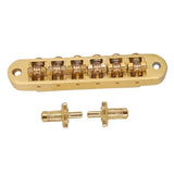 Max 1 Set Roller Saddle Locking Bridge with Studs for Electric Guitar Golden