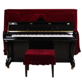 Max Pleuche Piano Single Stool Bench Cover Dustproof Protection Cover Burgundy