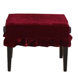 Max Pleuche Piano Single Stool Bench Cover Dustproof Protection Cover Burgundy