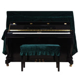 Max Pleuche Piano Stool Chair Bench Cover for Piano Dual Seat Green