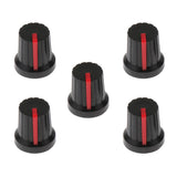 Max Maxb 5pcs Guitar Effect Pedal Knob Amplifier Control Knobs Black+red