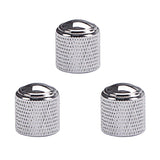 Max Maxb 3 Pieces Electric Guitar Bass Tone Volume Metal Control Knobs Cap Silver