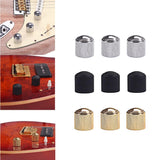 Max Maxb 3 Pieces Electric Guitar Bass Tone Volume Metal Control Knobs Cap Silver