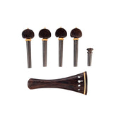 Max Wooden Violin Parts Set Tailpiece + Tuning Peg + Endpin for 4/4 Fiddle