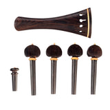 Max Wooden Violin Parts Set Tailpiece + Tuning Peg + Endpin for 4/4 Fiddle