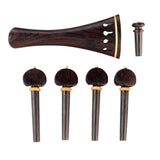 Max Wooden Violin Parts Set Tailpiece + Tuning Peg + Endpin for 4/4 Fiddle