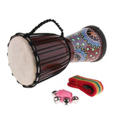 Maxbell 1 Piece Mahogany Djembe African Drum Hand Percussion 8inch